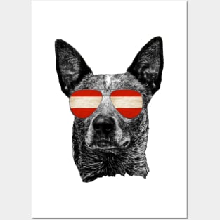 Austria Dog Flag Sunglasses Austrian Shades Patriotic Owner Lover Posters and Art